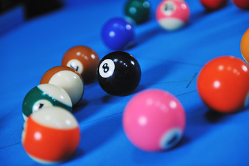 Image showing young man play pro billiard game 