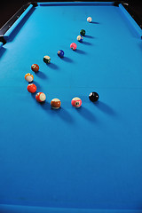 Image showing young man play pro billiard game 