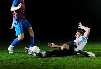 Image showing football players in competition for the ball