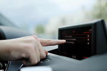 Image showing man using car navigation