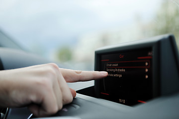 Image showing man using car navigation