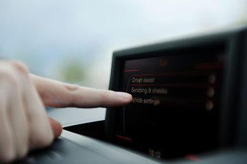 Image showing man using car navigation