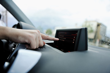 Image showing man using car navigation