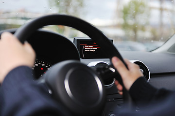 Image showing man using car navigation