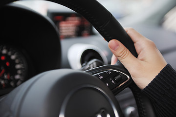 Image showing man using car navigation