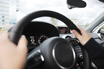 Image showing man using car navigation