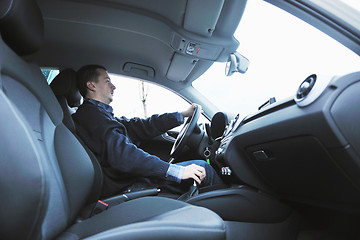 Image showing man using car navigation