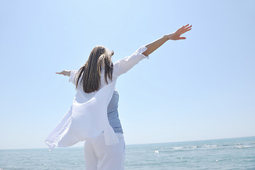 Image showing young woman relax  on beach