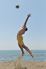 Image showing male beach volleyball game player