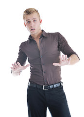 Image showing one young businessman isolated