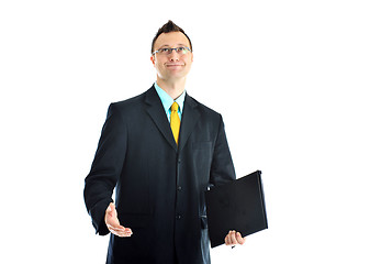 Image showing one young businessman isolated