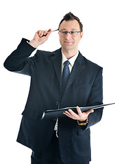 Image showing one young businessman isolated