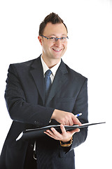 Image showing one young businessman isolated