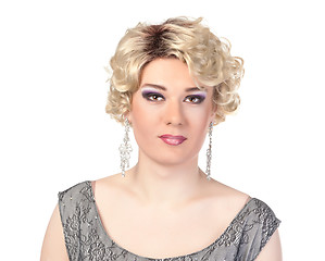 Image showing Portrait of drag queen. Man dressed as Woman