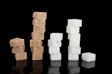 Image showing Brown and White Sugar