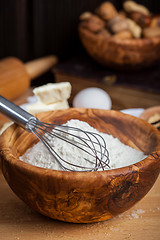 Image showing Flour with whisk