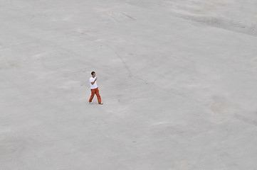 Image showing young man looking up