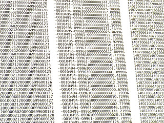 Image showing database concept with printed and coded database records