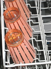 Image showing dishwasher with orange glasses