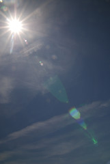 Image showing sun on a sky with flare