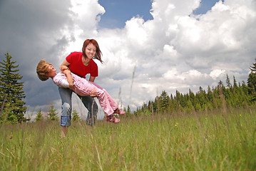 Image showing playing games in nature