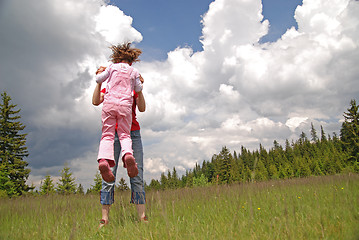 Image showing playing games in nature