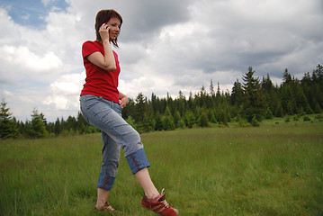 Image showing girl with mobile phone
