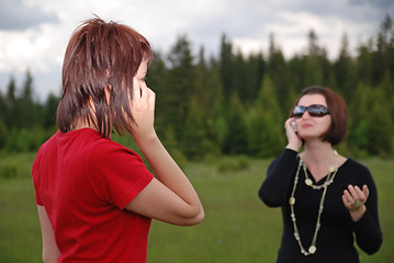 Image showing girl with mobile phone