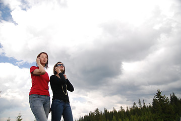 Image showing girl with mobile phone