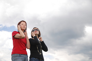 Image showing girl with mobile phone