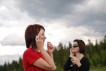 Image showing girl with mobile phone