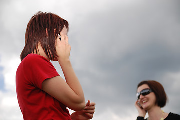 Image showing girl with mobile phone