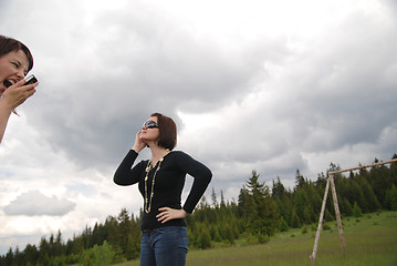 Image showing girl with mobile phone