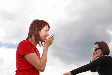 Image showing girl with mobile phone