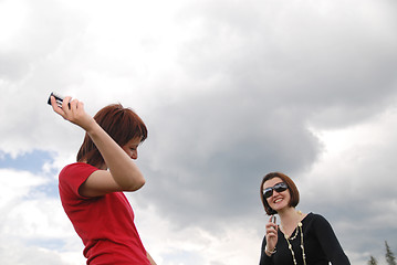 Image showing girl with mobile phone