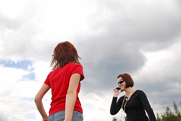 Image showing girl with mobile phone