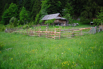 Image showing lonely wooden house in forest