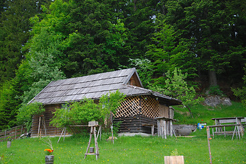 Image showing lonely wooden house in forest