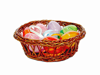 Image showing easter eggs in basket