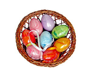 Image showing easter eggs in basket