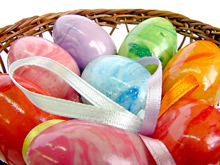 Image showing easter eggs in basket