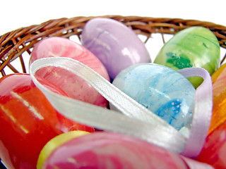 Image showing easter eggs in basket