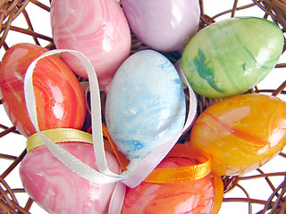 Image showing easter eggs in basket