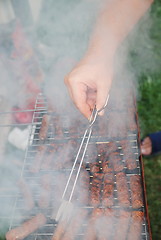 Image showing sausages on grill