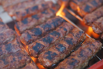 Image showing sausages on grill