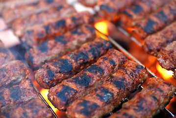 Image showing sausages on grill