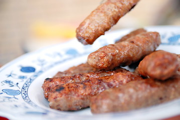 Image showing sausages on grill