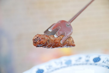 Image showing sausages on grill