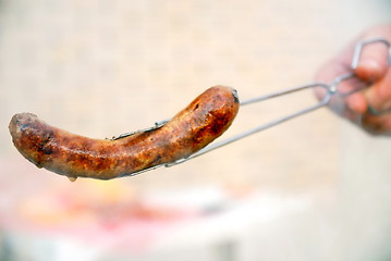 Image showing sausages on grill