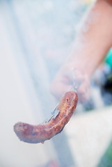 Image showing sausages on grill